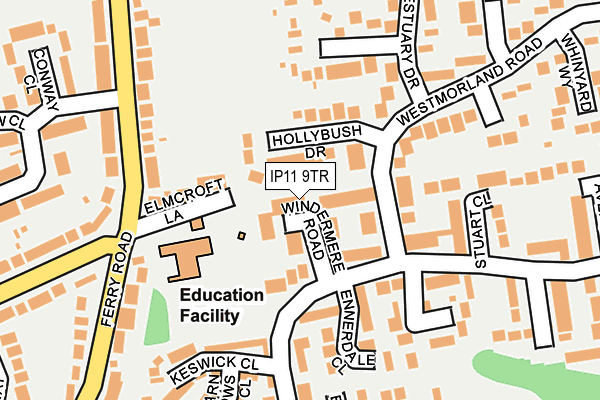 IP11 9TR map - OS OpenMap – Local (Ordnance Survey)