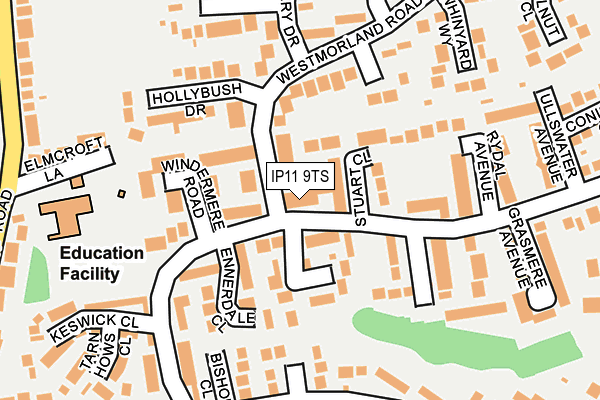 IP11 9TS map - OS OpenMap – Local (Ordnance Survey)