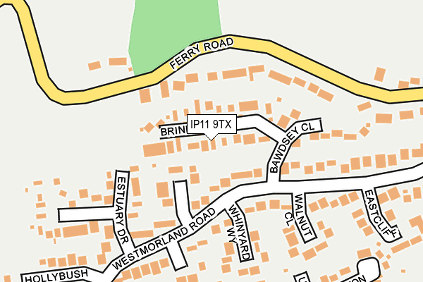 IP11 9TX map - OS OpenMap – Local (Ordnance Survey)