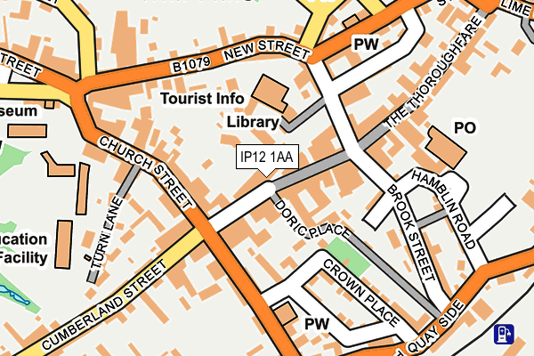 IP12 1AA map - OS OpenMap – Local (Ordnance Survey)