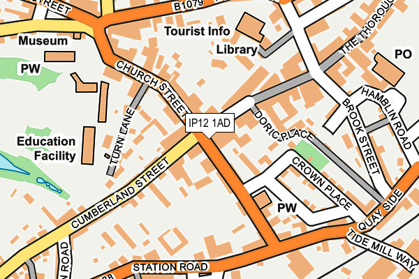 IP12 1AD map - OS OpenMap – Local (Ordnance Survey)