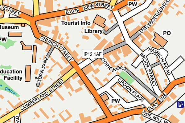 IP12 1AF map - OS OpenMap – Local (Ordnance Survey)