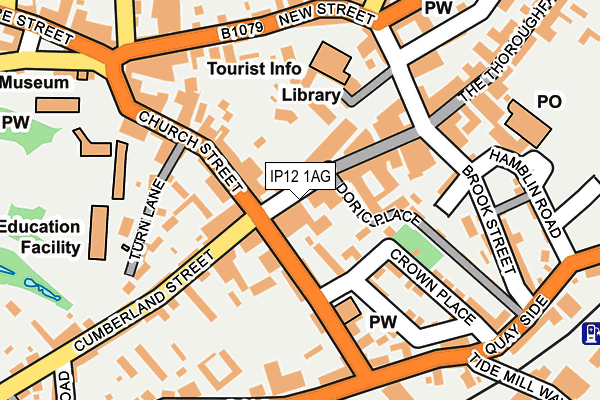 IP12 1AG map - OS OpenMap – Local (Ordnance Survey)