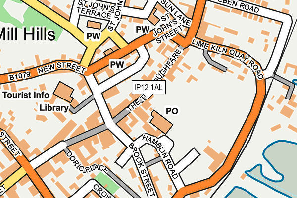 IP12 1AL map - OS OpenMap – Local (Ordnance Survey)