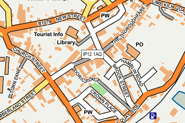 IP12 1AQ map - OS OpenMap – Local (Ordnance Survey)