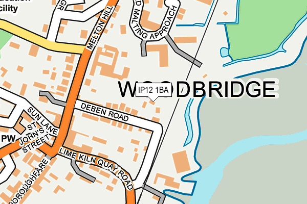 IP12 1BA map - OS OpenMap – Local (Ordnance Survey)