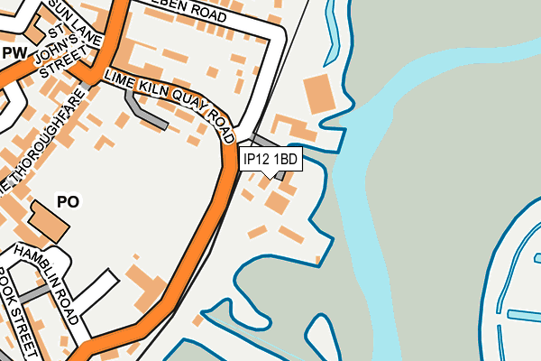 IP12 1BD map - OS OpenMap – Local (Ordnance Survey)