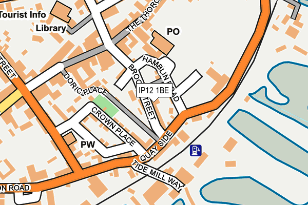IP12 1BE map - OS OpenMap – Local (Ordnance Survey)