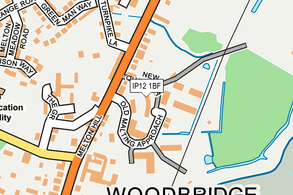 IP12 1BF map - OS OpenMap – Local (Ordnance Survey)