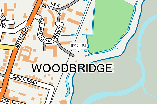 IP12 1BJ map - OS OpenMap – Local (Ordnance Survey)