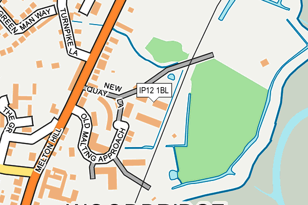 IP12 1BL map - OS OpenMap – Local (Ordnance Survey)