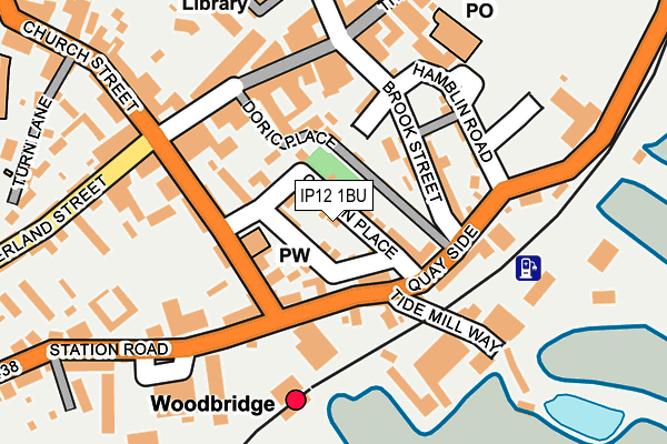 IP12 1BU map - OS OpenMap – Local (Ordnance Survey)