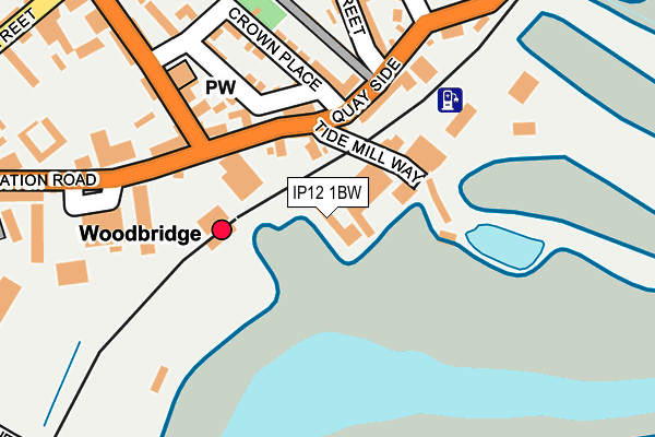 IP12 1BW map - OS OpenMap – Local (Ordnance Survey)