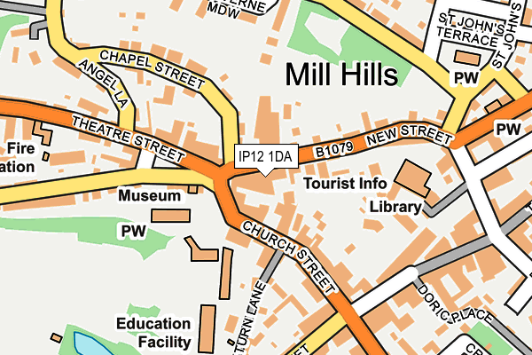 IP12 1DA map - OS OpenMap – Local (Ordnance Survey)