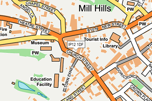 IP12 1DF map - OS OpenMap – Local (Ordnance Survey)