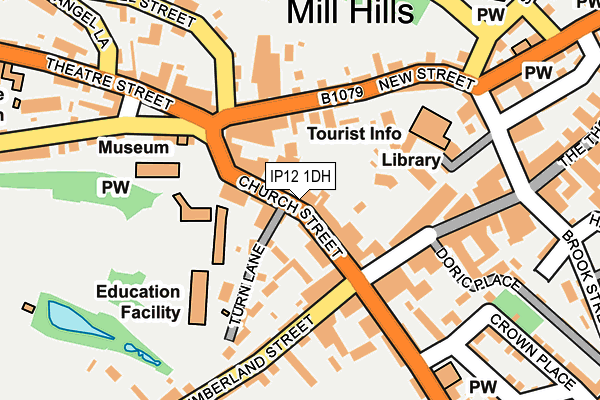 IP12 1DH map - OS OpenMap – Local (Ordnance Survey)