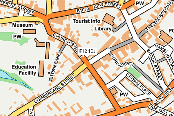 IP12 1DJ map - OS OpenMap – Local (Ordnance Survey)