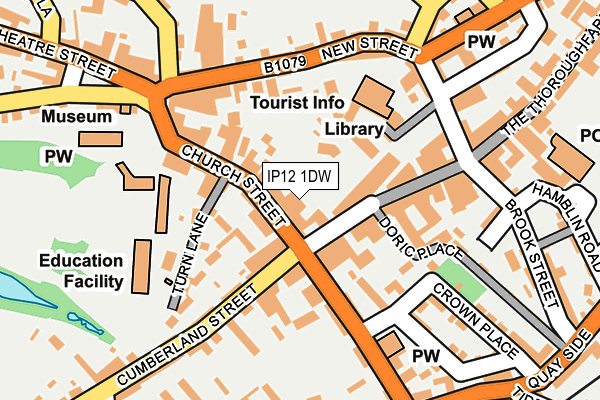 IP12 1DW map - OS OpenMap – Local (Ordnance Survey)