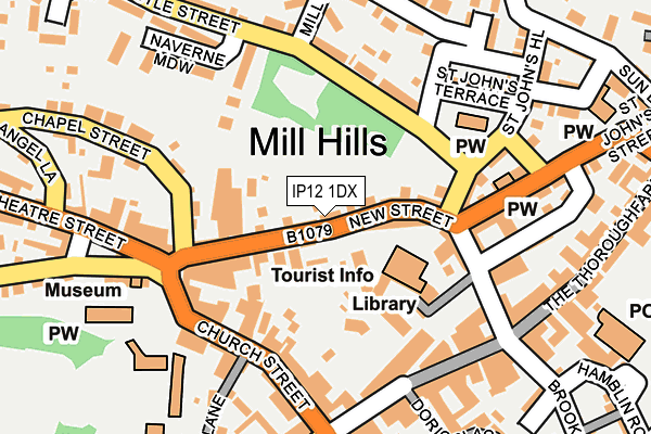 IP12 1DX map - OS OpenMap – Local (Ordnance Survey)
