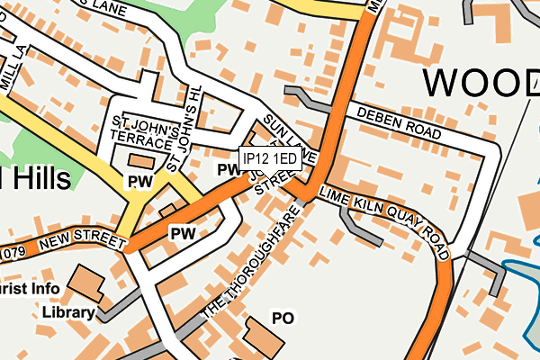 IP12 1ED map - OS OpenMap – Local (Ordnance Survey)