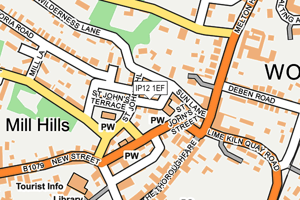 IP12 1EF map - OS OpenMap – Local (Ordnance Survey)