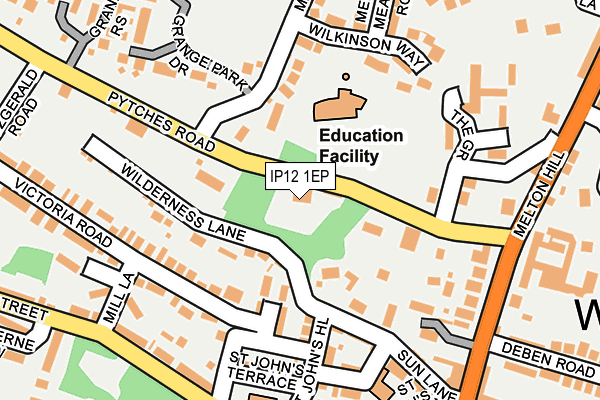 IP12 1EP map - OS OpenMap – Local (Ordnance Survey)