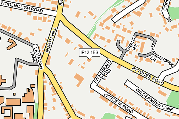 IP12 1ES map - OS OpenMap – Local (Ordnance Survey)