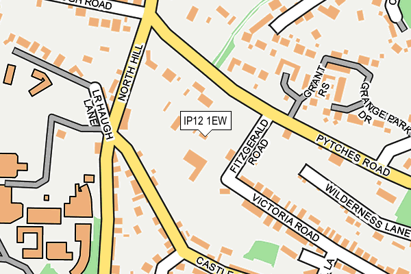 IP12 1EW map - OS OpenMap – Local (Ordnance Survey)