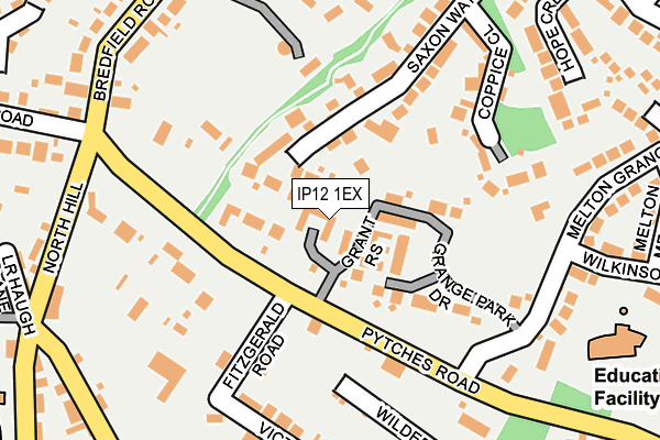 IP12 1EX map - OS OpenMap – Local (Ordnance Survey)