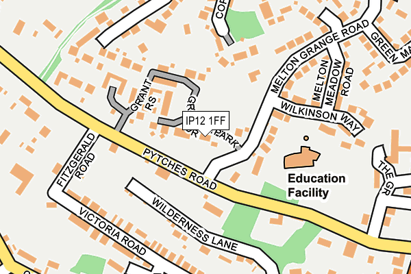 IP12 1FF map - OS OpenMap – Local (Ordnance Survey)