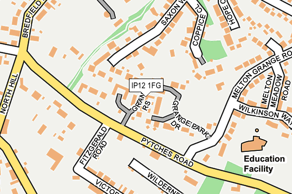 IP12 1FG map - OS OpenMap – Local (Ordnance Survey)
