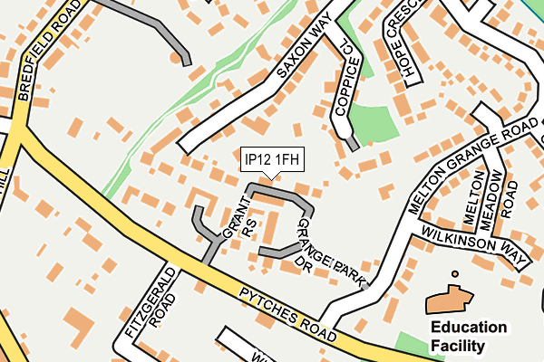 IP12 1FH map - OS OpenMap – Local (Ordnance Survey)