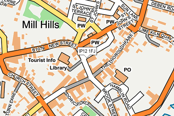 IP12 1FJ map - OS OpenMap – Local (Ordnance Survey)