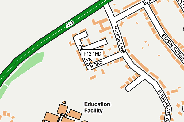 IP12 1HD map - OS OpenMap – Local (Ordnance Survey)