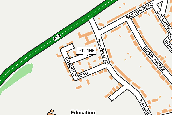 IP12 1HF map - OS OpenMap – Local (Ordnance Survey)