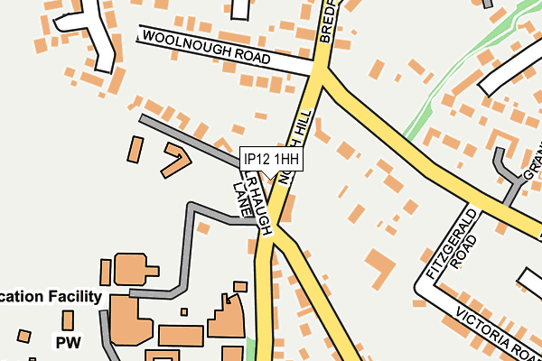 IP12 1HH map - OS OpenMap – Local (Ordnance Survey)