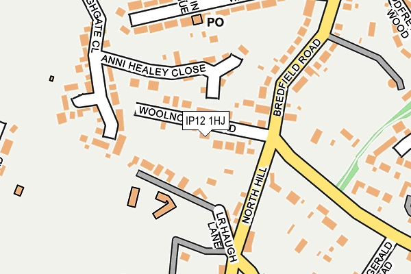 IP12 1HJ map - OS OpenMap – Local (Ordnance Survey)
