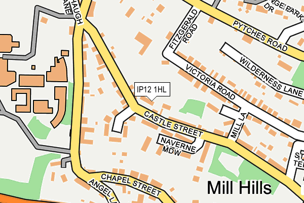 IP12 1HL map - OS OpenMap – Local (Ordnance Survey)