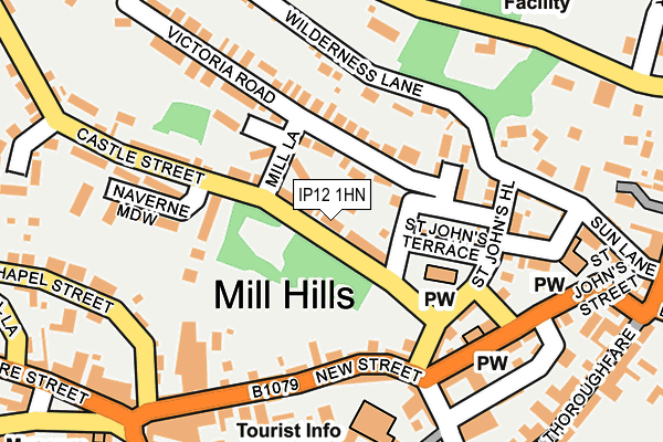 IP12 1HN map - OS OpenMap – Local (Ordnance Survey)