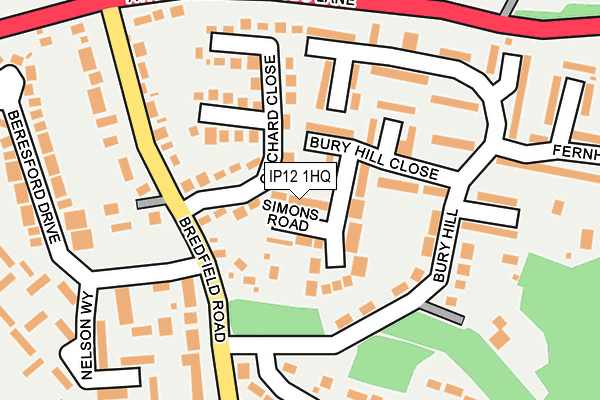 IP12 1HQ map - OS OpenMap – Local (Ordnance Survey)