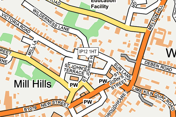IP12 1HT map - OS OpenMap – Local (Ordnance Survey)