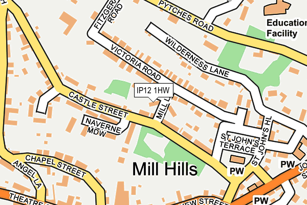IP12 1HW map - OS OpenMap – Local (Ordnance Survey)
