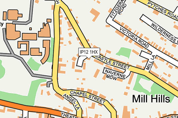 IP12 1HX map - OS OpenMap – Local (Ordnance Survey)