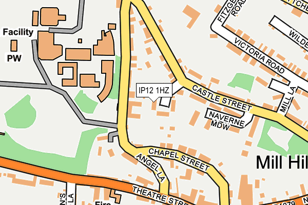 IP12 1HZ map - OS OpenMap – Local (Ordnance Survey)