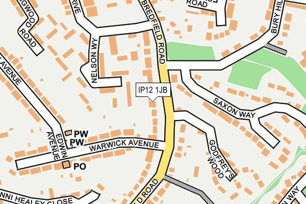 IP12 1JB map - OS OpenMap – Local (Ordnance Survey)