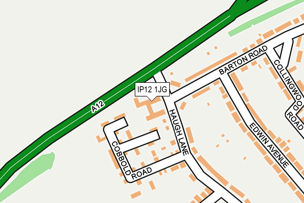 IP12 1JG map - OS OpenMap – Local (Ordnance Survey)