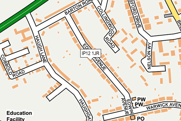 IP12 1JR map - OS OpenMap – Local (Ordnance Survey)