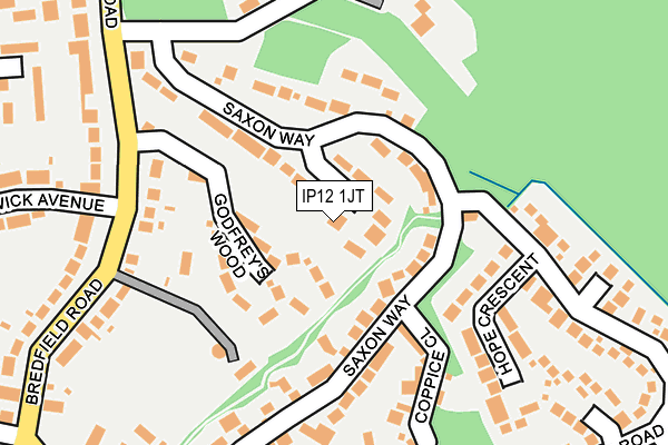 IP12 1JT map - OS OpenMap – Local (Ordnance Survey)