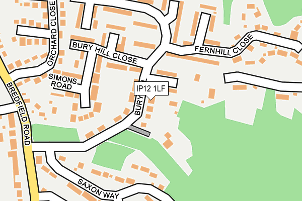 IP12 1LF map - OS OpenMap – Local (Ordnance Survey)