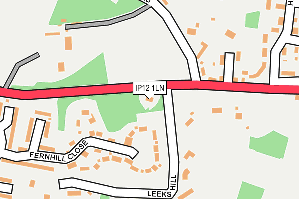 IP12 1LN map - OS OpenMap – Local (Ordnance Survey)